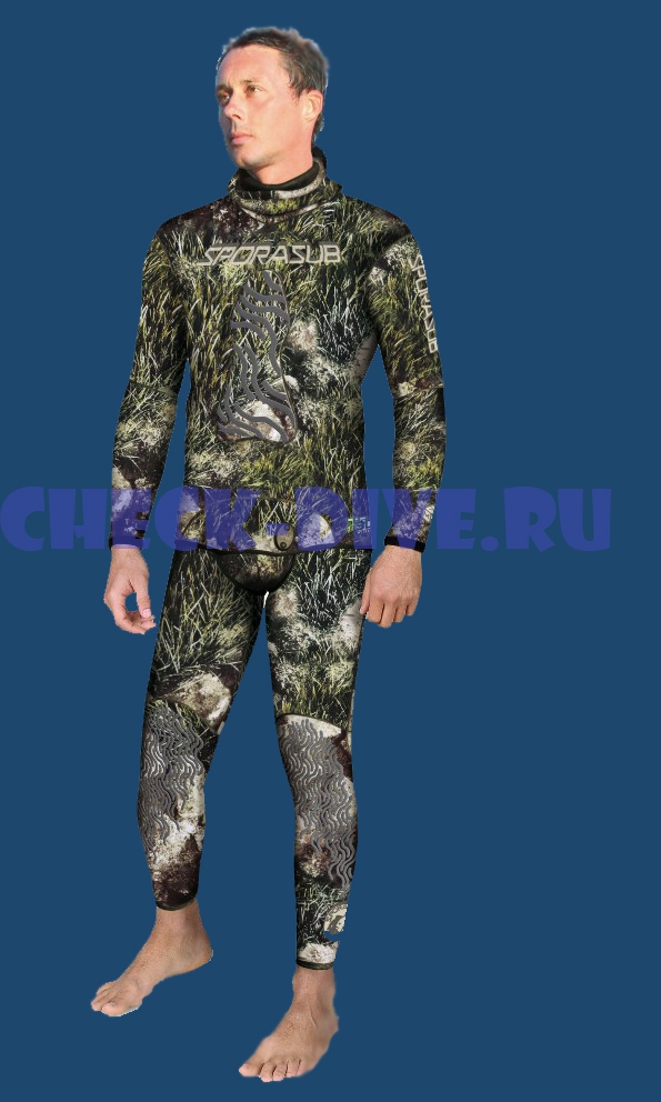Штаны короткие Sporasub Sea Green 3D Camo 7мм